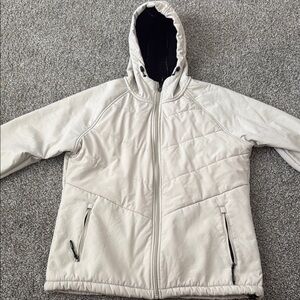 New Balance Women's Cream Hooded Puffer Jacket